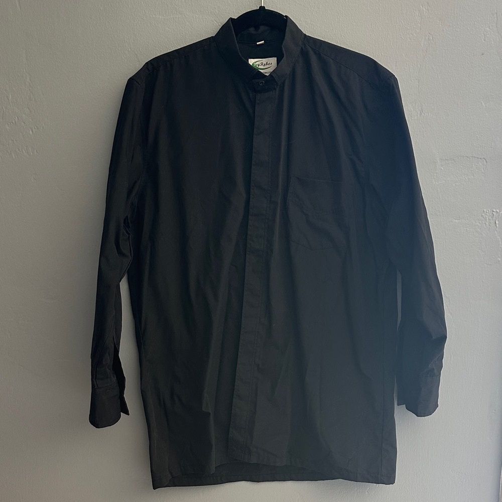 Black Long Sleeve Clergy Shirt